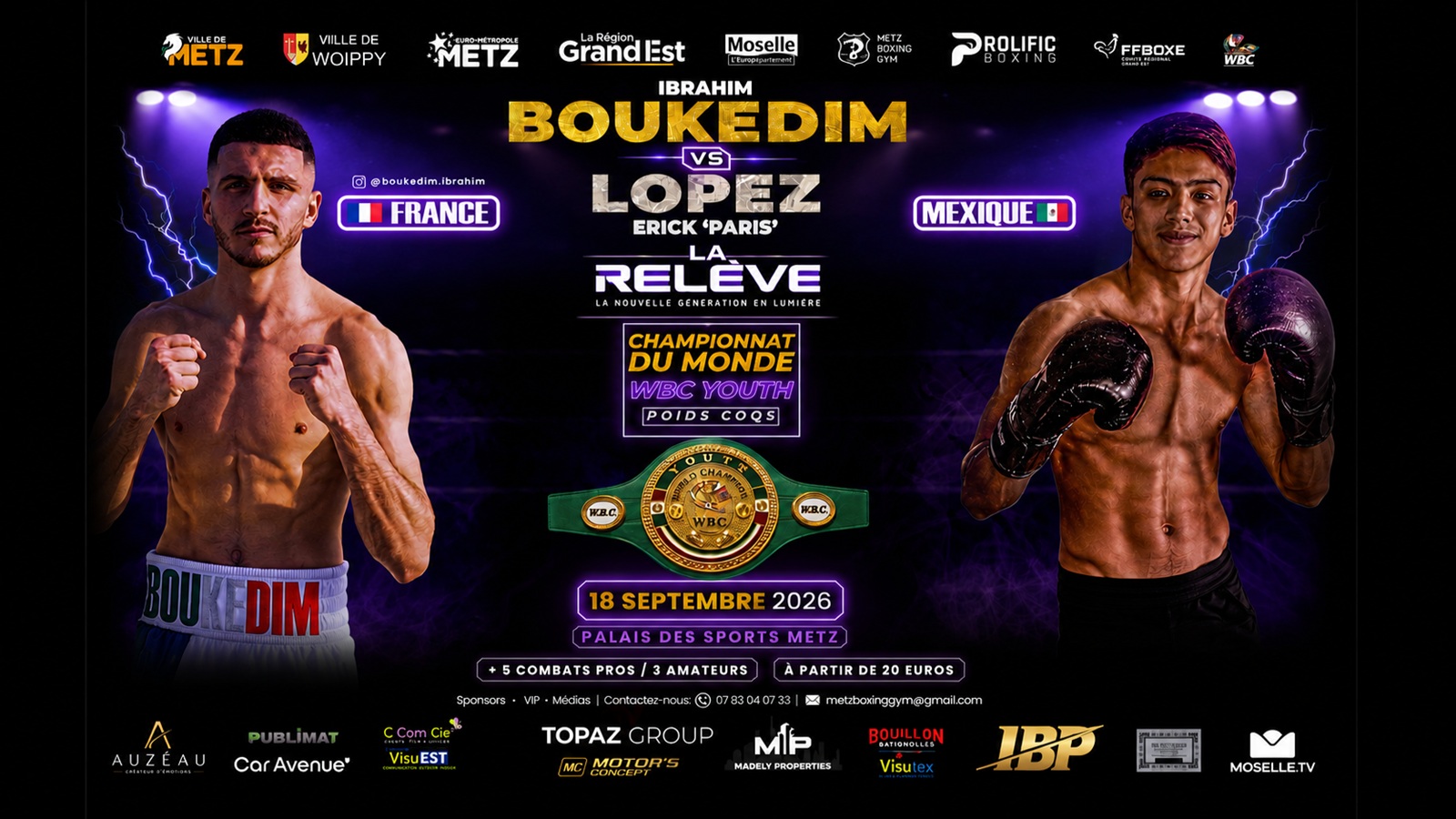 Affiche officielle du gala La Relève à Metz, 18 septembre 2026